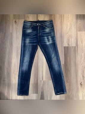 DSQUARED2 Men's Washed Indigo Slim Straight Jeans